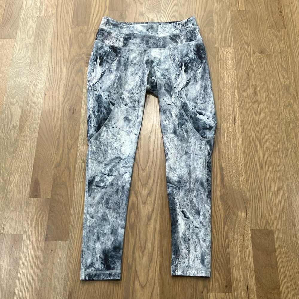 Varley Women’s Gray White Ultra Soft Fabric Polyester Full Length Leggings